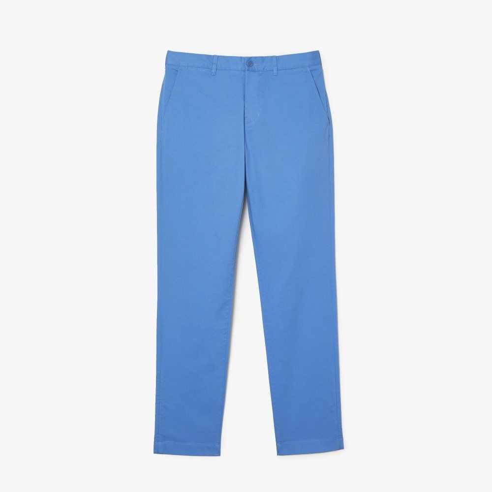 Blue Lacoste Slim Fit Stretch Cotton Pants | GYILUA-905