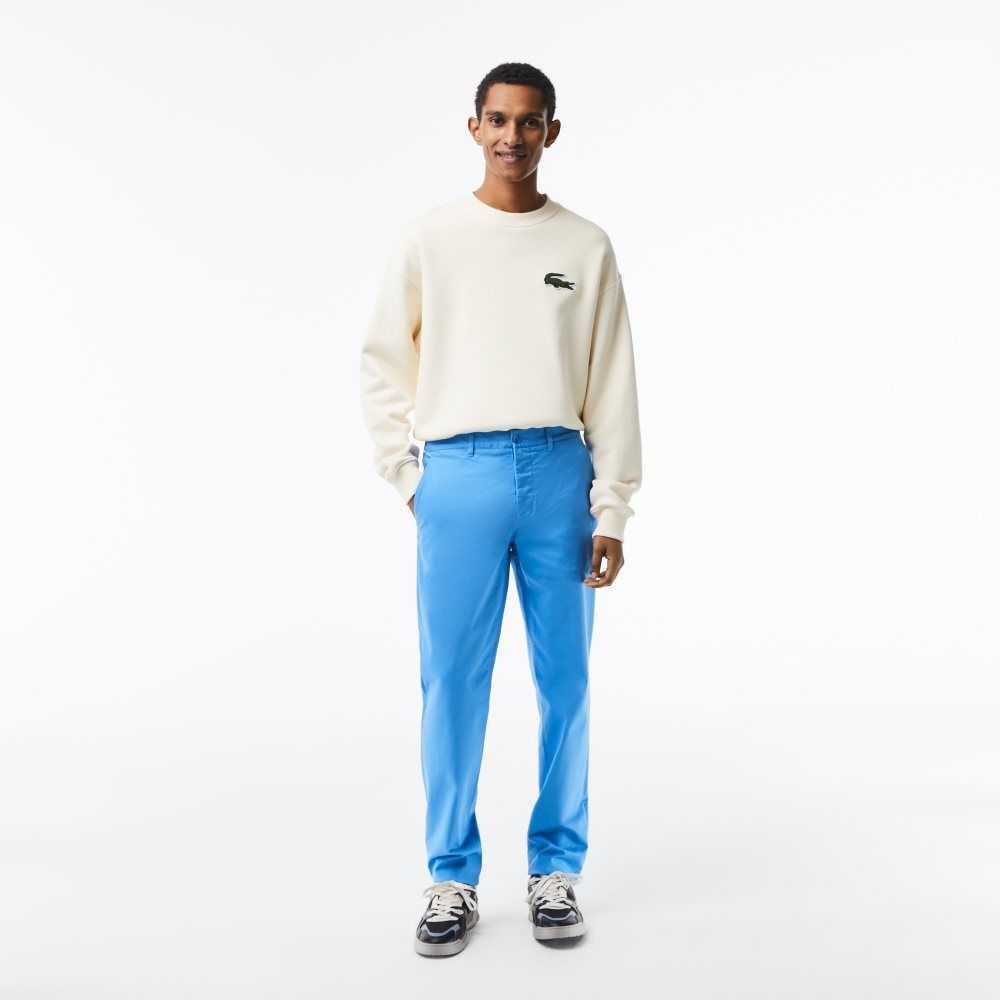 Blue Lacoste Slim Fit Stretch Cotton Pants | GYILUA-905