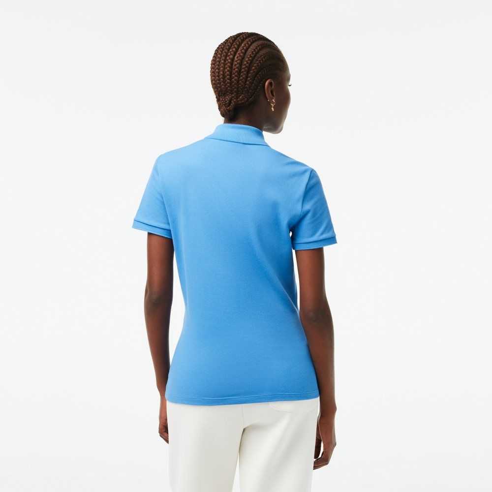 Blue Lacoste Slim Fit Stretch Cotton Pique Polo | FYLQMO-354