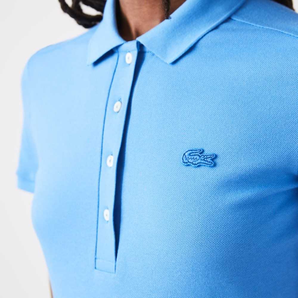 Blue Lacoste Slim Fit Stretch Cotton Pique Polo | FYLQMO-354