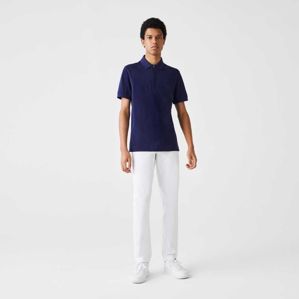 Blue Lacoste Smart Paris Polo Stretch Cotton | BKXTAV-876