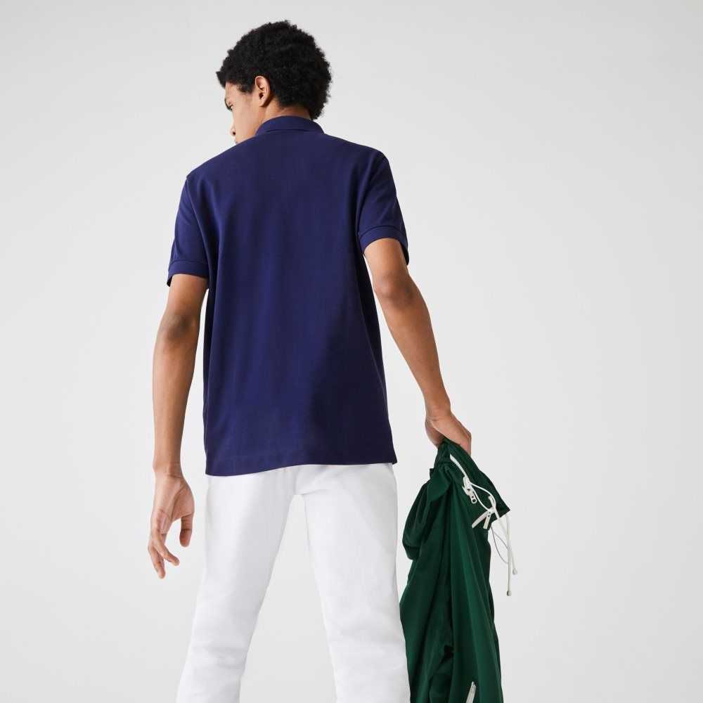 Blue Lacoste Smart Paris Polo Stretch Cotton | BKXTAV-876