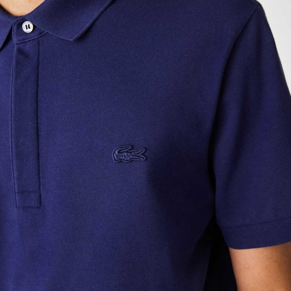 Blue Lacoste Smart Paris Polo Stretch Cotton | BKXTAV-876