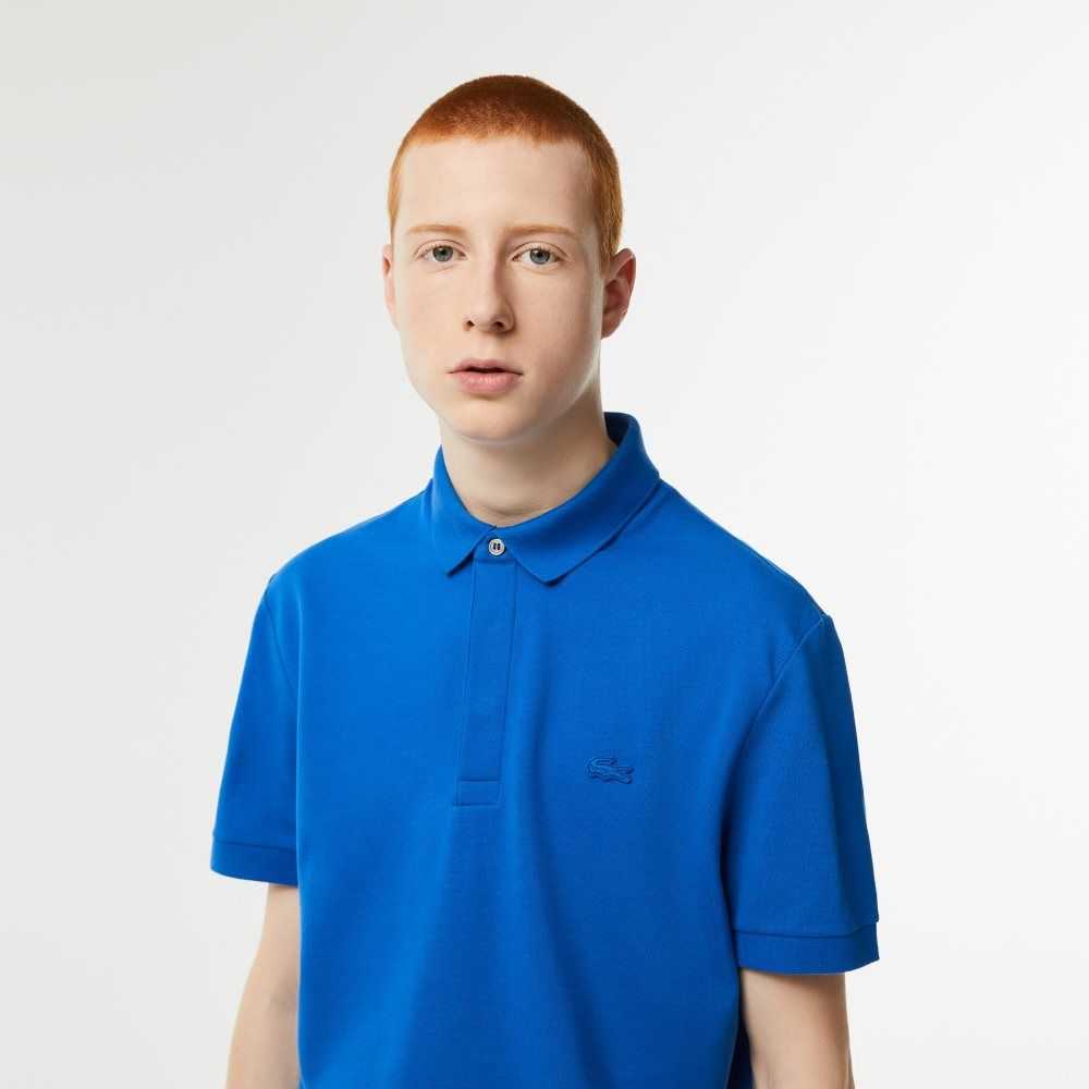 Blue Lacoste Smart Paris Polo Stretch Cotton | UNQWEA-618