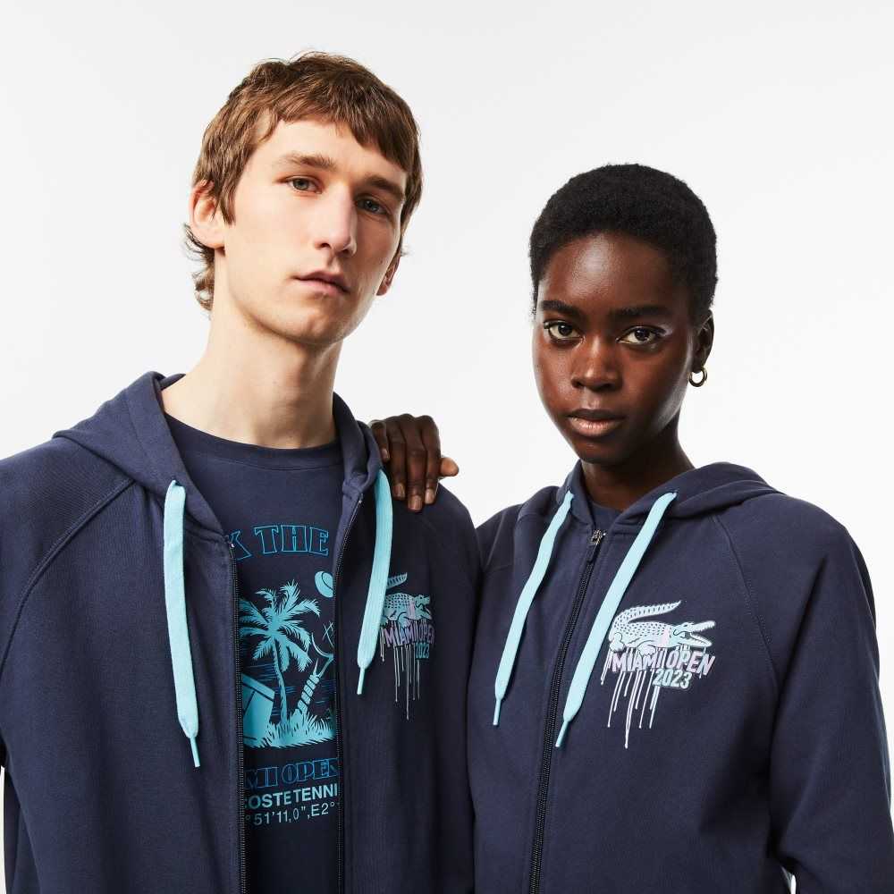 Blue Lacoste Sport Miami Open Edition Hoodie | BHAYKN-437