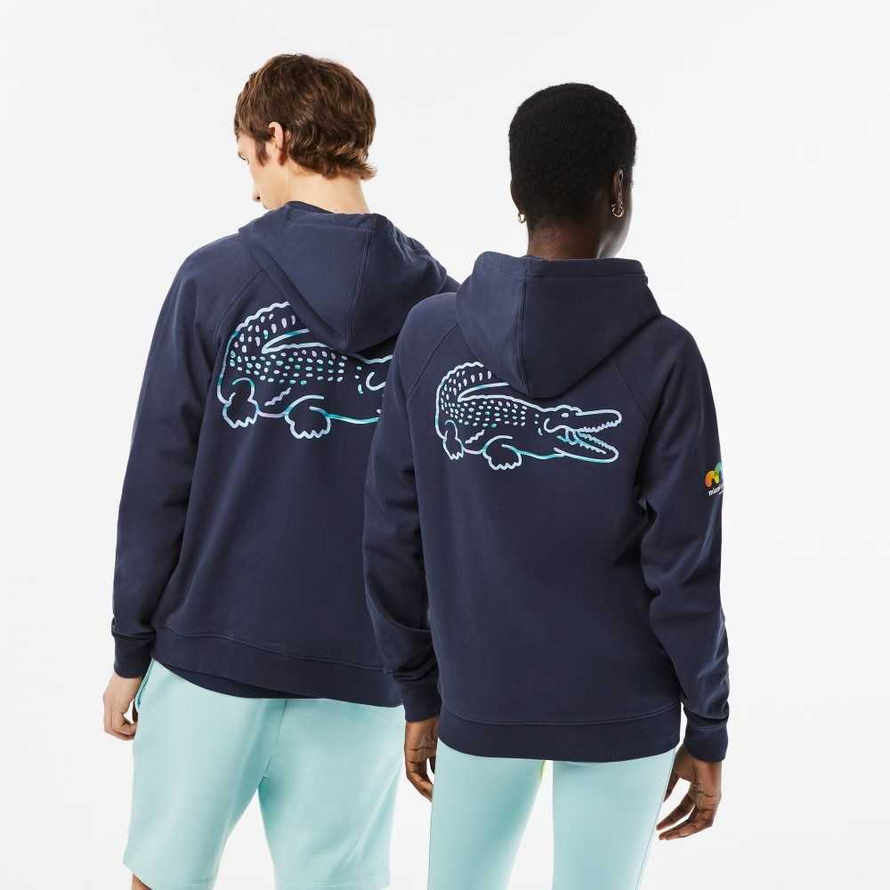 Blue Lacoste Sport Miami Open Edition Hoodie | BHAYKN-437