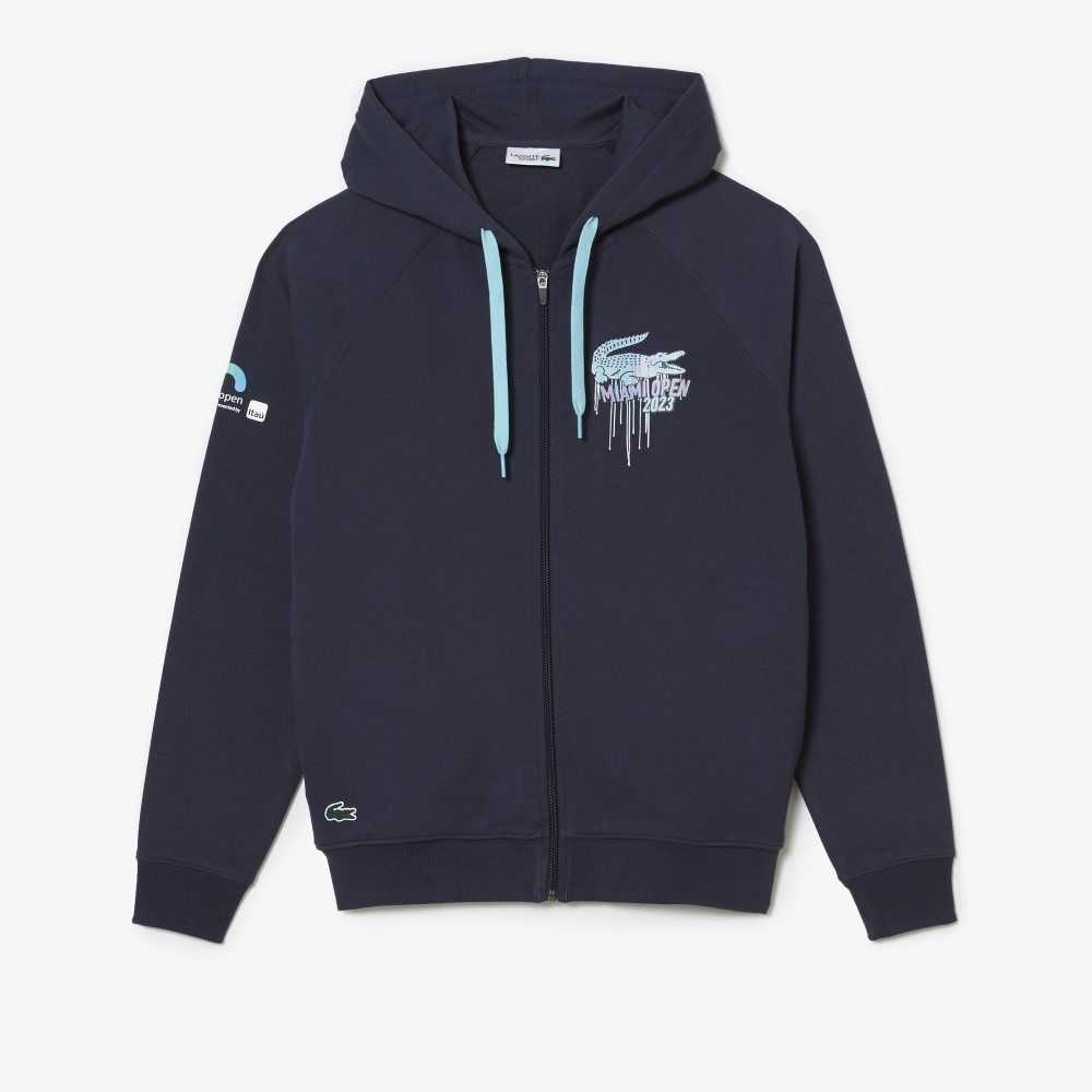 Blue Lacoste Sport Miami Open Edition Hoodie | BHAYKN-437