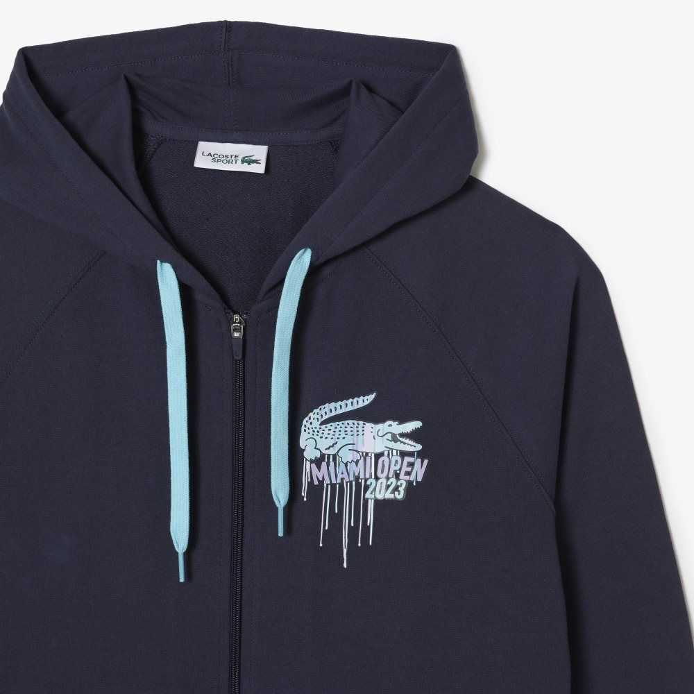 Blue Lacoste Sport Miami Open Edition Hoodie | BHAYKN-437