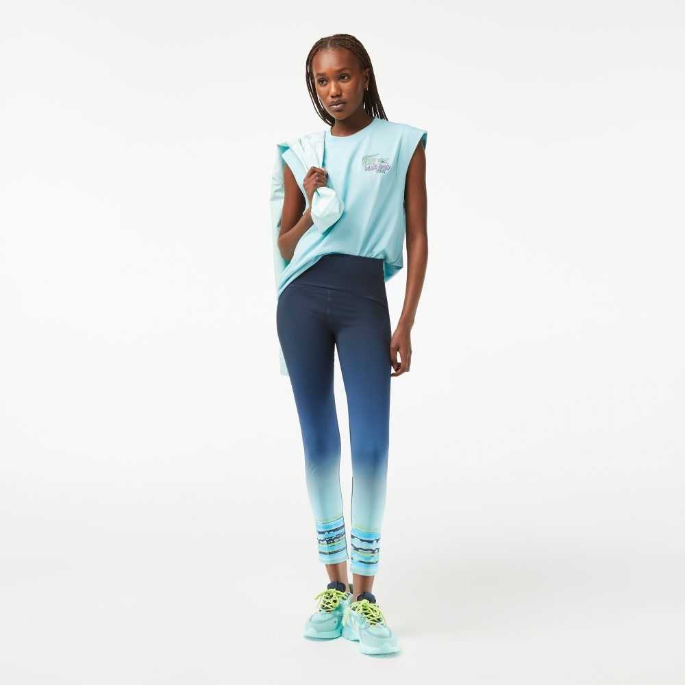 Blue Lacoste Sport Miami Open Edition Leggings | ZCANMU-753