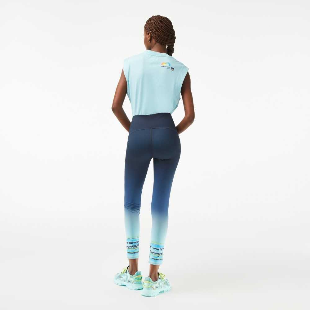 Blue Lacoste Sport Miami Open Edition Leggings | ZCANMU-753