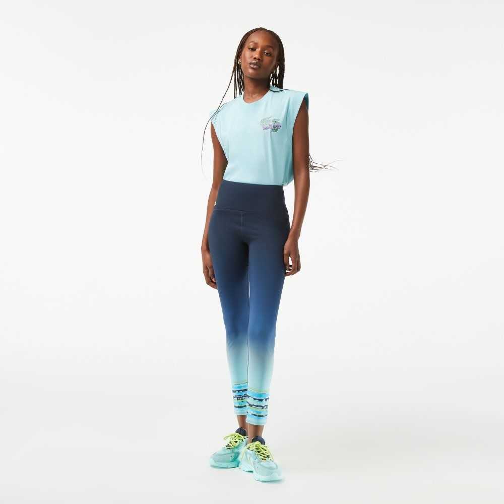 Blue Lacoste Sport Miami Open Edition Leggings | ZCANMU-753