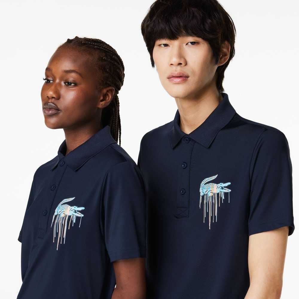 Blue Lacoste Sport Miami Open Edition Polo | OLPKFQ-865