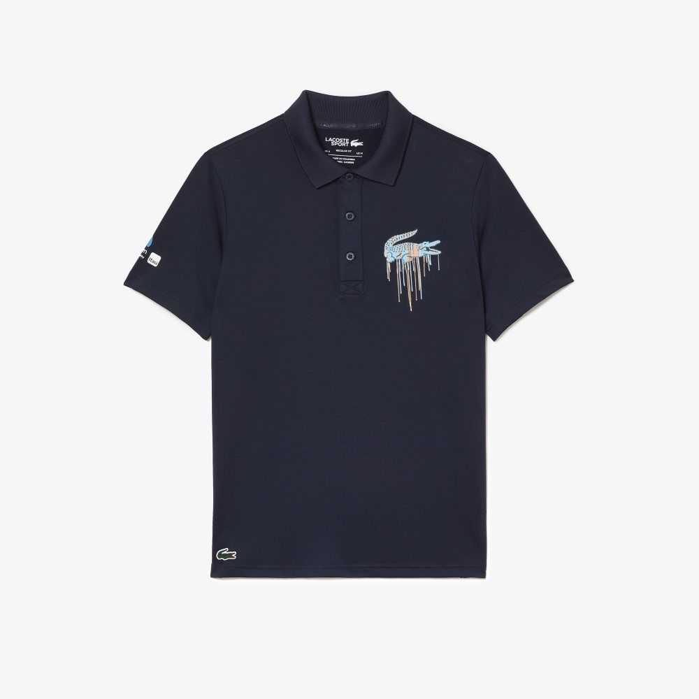 Blue Lacoste Sport Miami Open Edition Polo | OLPKFQ-865