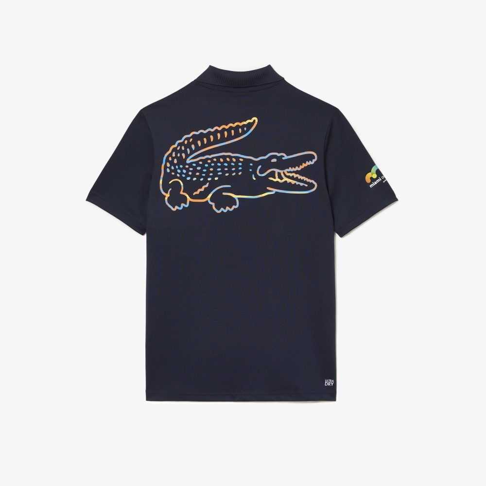 Blue Lacoste Sport Miami Open Edition Polo | OLPKFQ-865