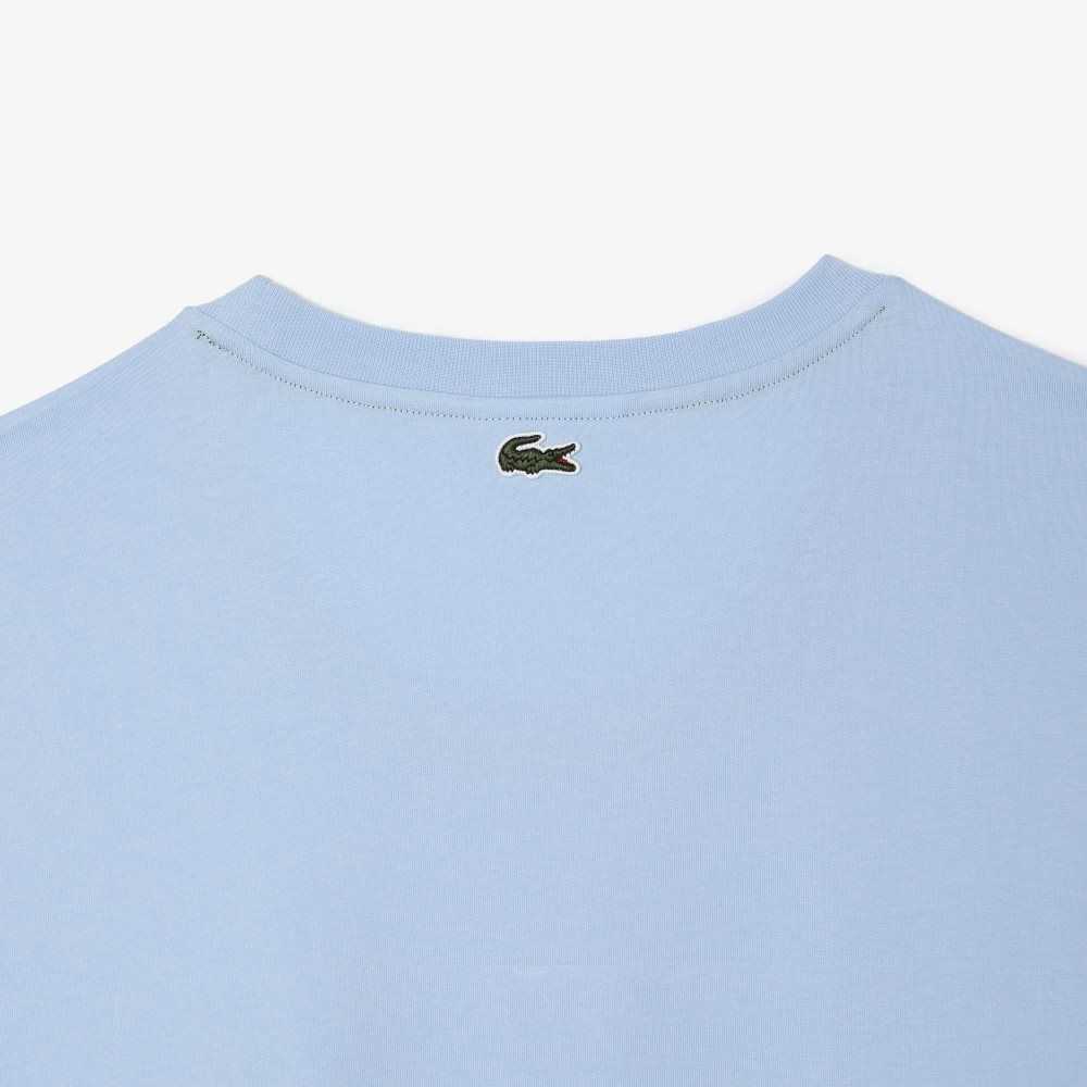 Blue Lacoste Tall Fit Cotton T-Shirt | ISDTOU-214