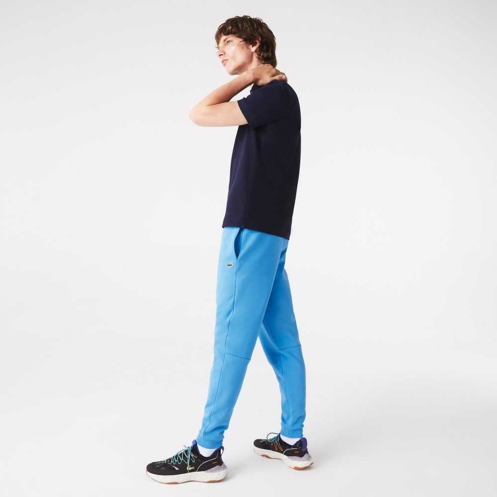 Blue Lacoste Tapered Fit Fleece Trackpants | CFNXUK-421