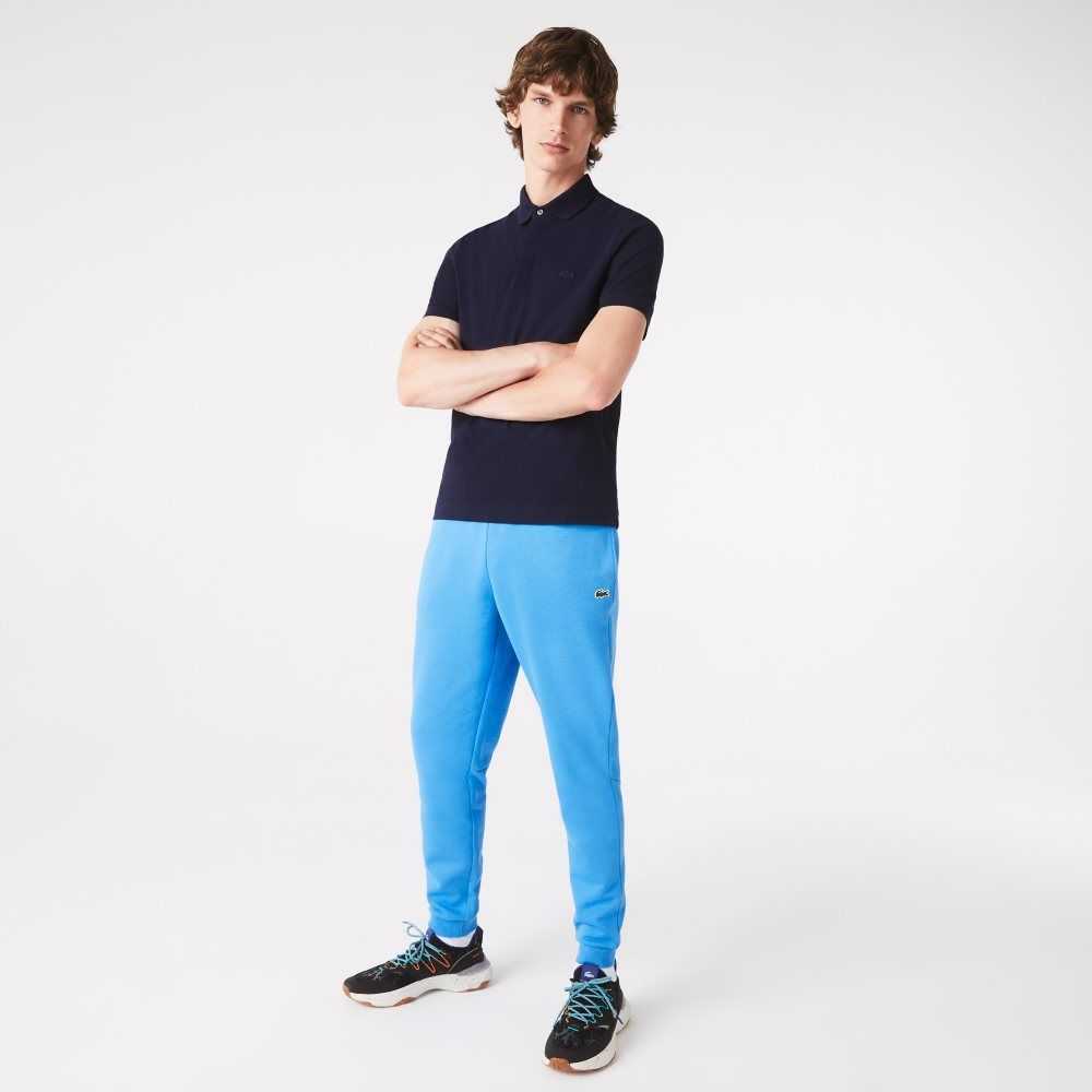 Blue Lacoste Tapered Fit Fleece Trackpants | CFNXUK-421