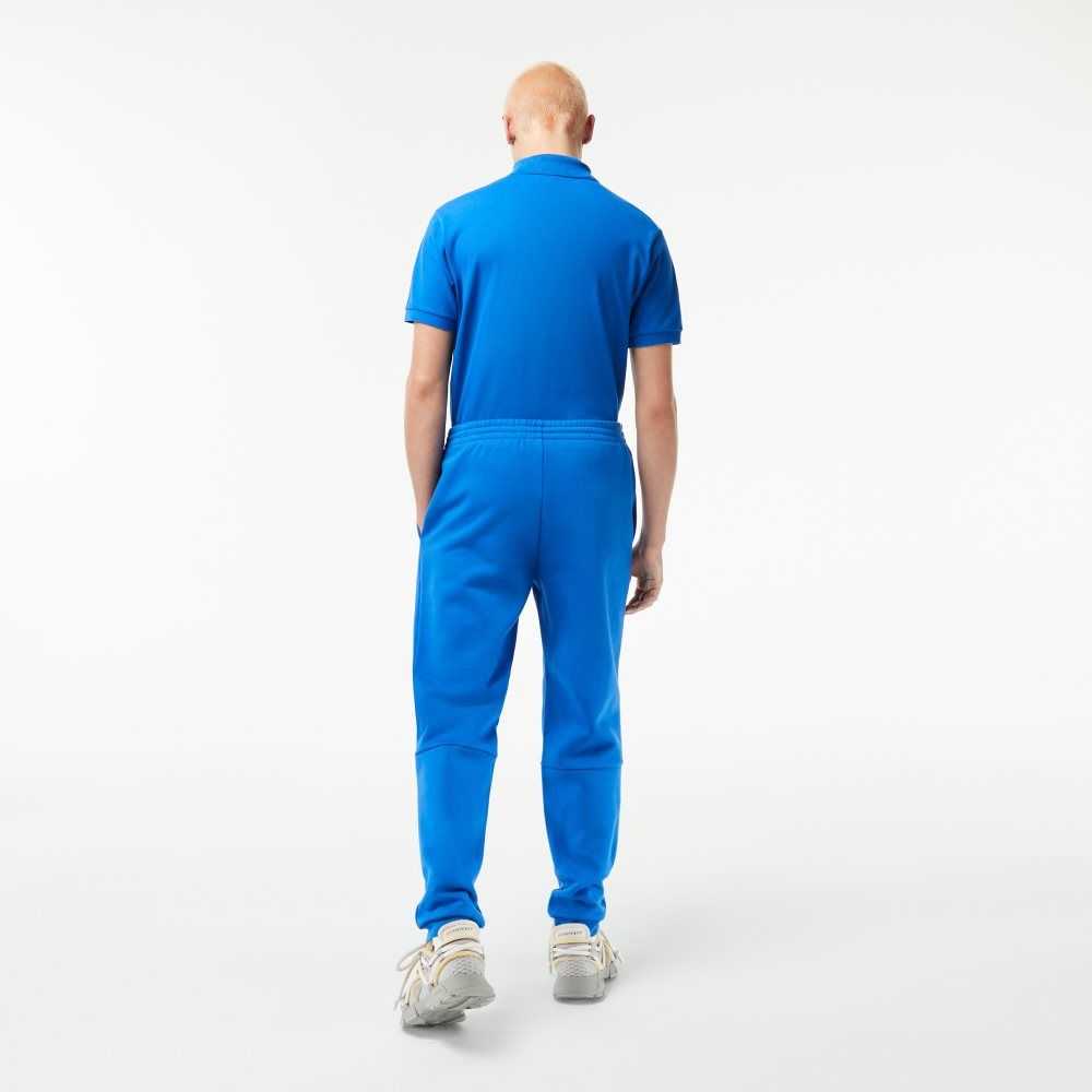 Blue Lacoste Tapered Fit Fleece Trackpants | TXYIZG-362