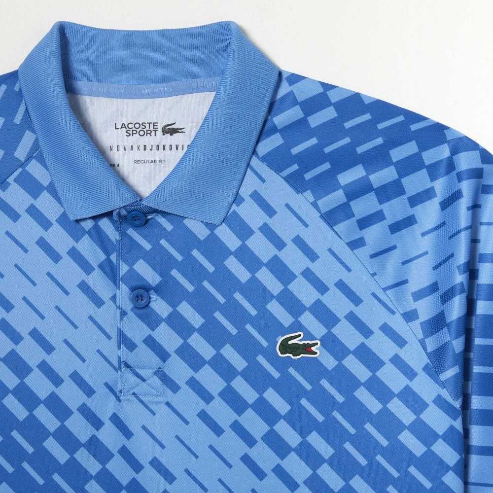 Blue Lacoste Tennis x Novak Djokovic Fan Version Polo | IOUART-128