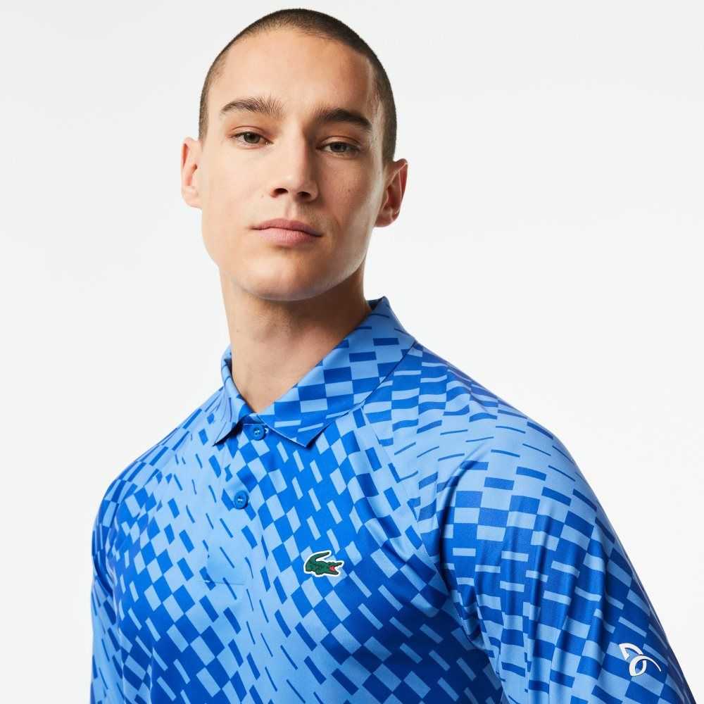 Blue Lacoste Tennis x Novak Djokovic Player Version Polo | SOZBGQ-136