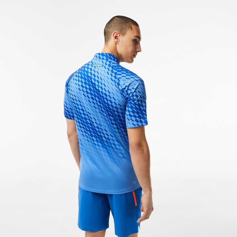 Blue Lacoste Tennis x Novak Djokovic Player Version Polo | SOZBGQ-136