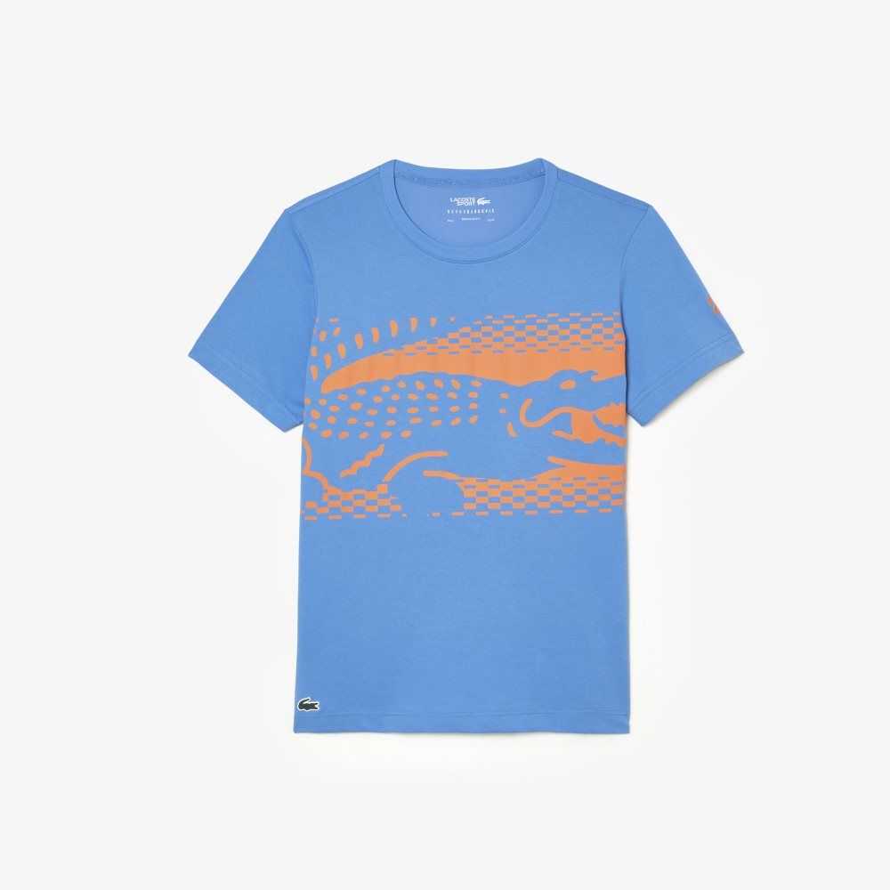 Blue Lacoste Tennis x Novak Djokovic T-Shirt | VSMBCN-937