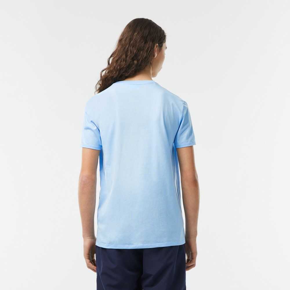 Blue Lacoste V-Neck Pima Cotton Jersey T-Shirt | ACQTUN-728