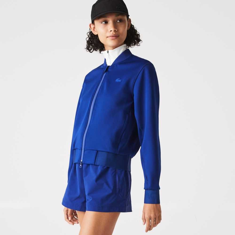 Blue Lacoste Zip-Up Teddy Jacket | CUYABD-849