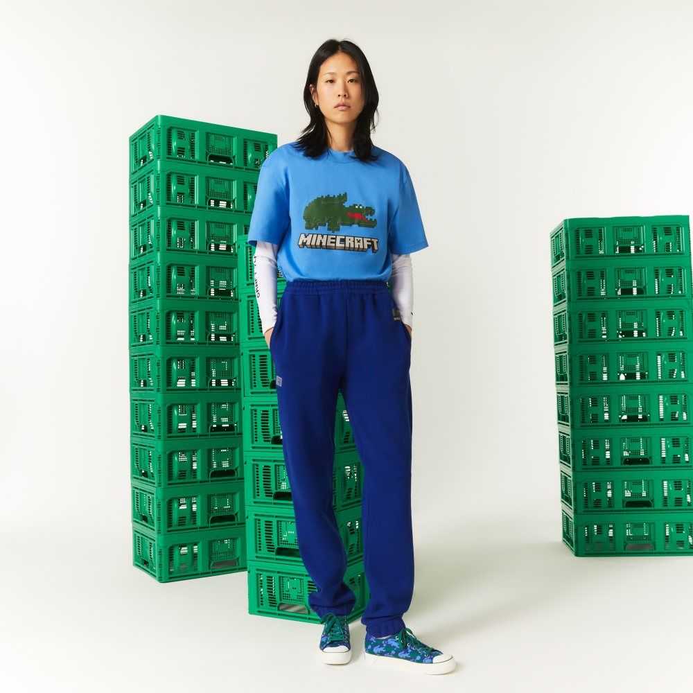 Blue Lacoste x Minecraft Organic Cotton Fleece Jogging Pants | DAQLIF-794