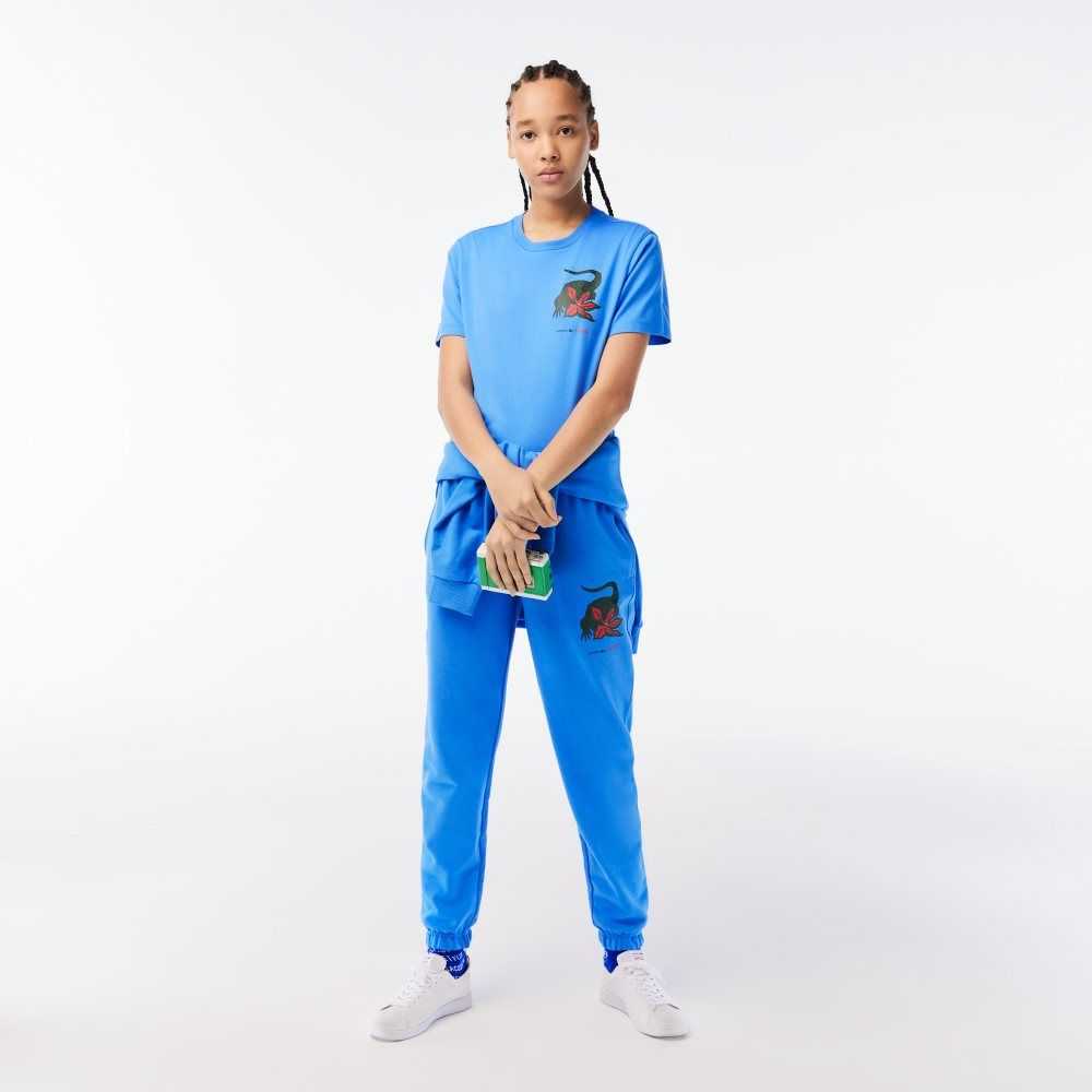 Blue Lacoste x Netflix Organic Cotton Jersey T-Shirt | ABDUWR-370