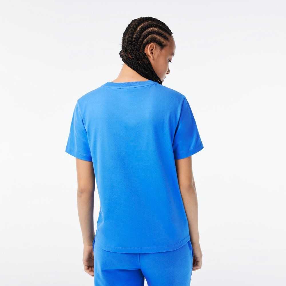 Blue Lacoste x Netflix Organic Cotton Jersey T-Shirt | ABDUWR-370