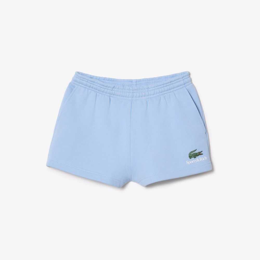 Blue Lacoste x Sporty & Rich Fleece Shorts | XHPCTW-071