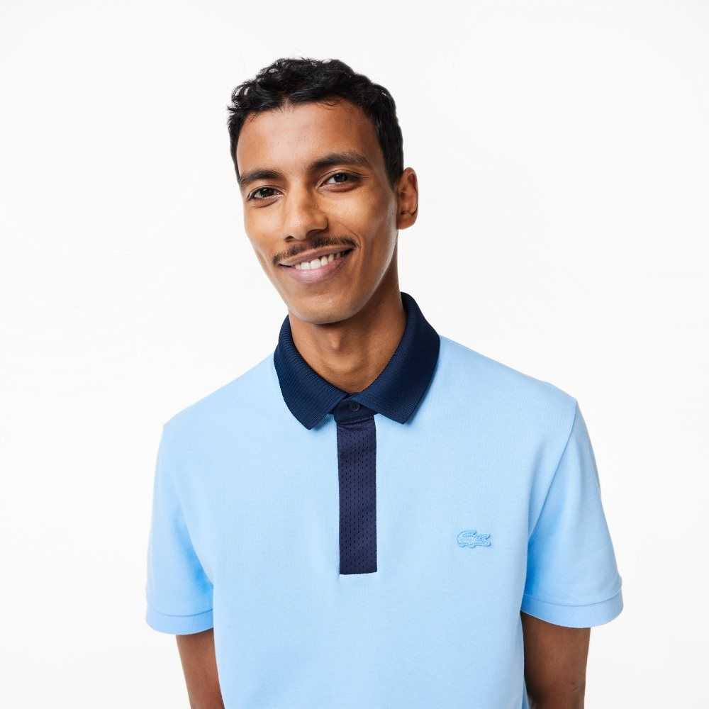 Blue / Navy Blue Lacoste Smart Paris Polo with cotton Petit Pique | SNCWTQ-568