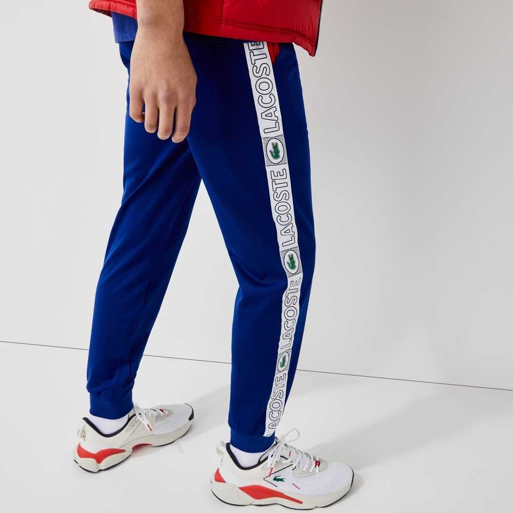 Blue / Red / White Lacoste SPORT Branded Bands Tracksuit Pants | BHGKSP-816