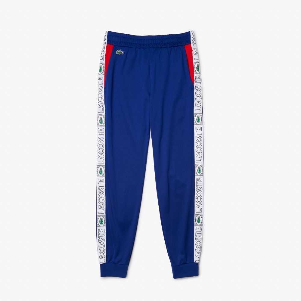 Blue / Red / White Lacoste SPORT Branded Bands Tracksuit Pants | BHGKSP-816