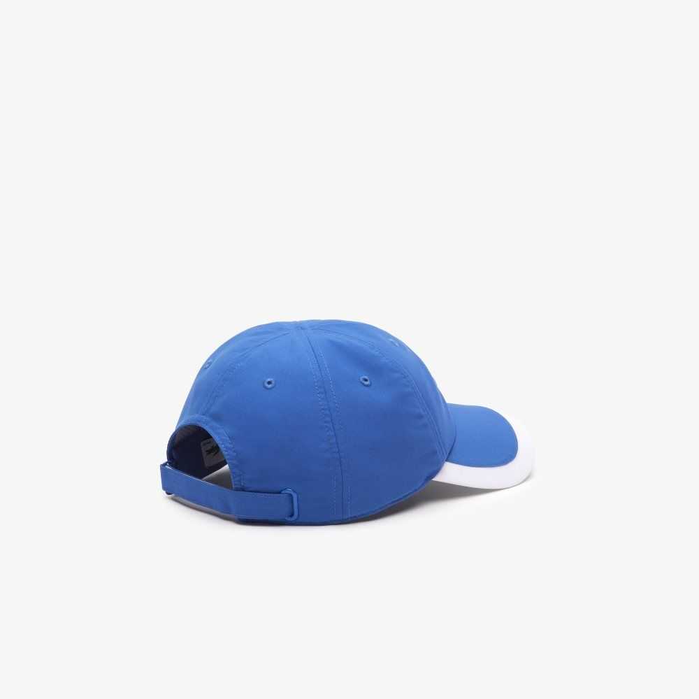 Blue / White Lacoste SPORT Contrast Border Lightweight Cap | VSKBEY-759