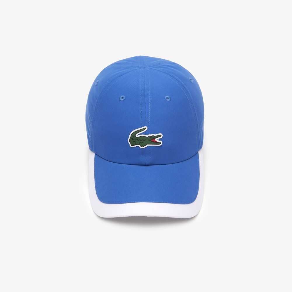 Blue / White Lacoste SPORT Contrast Border Lightweight Cap | VSKBEY-759