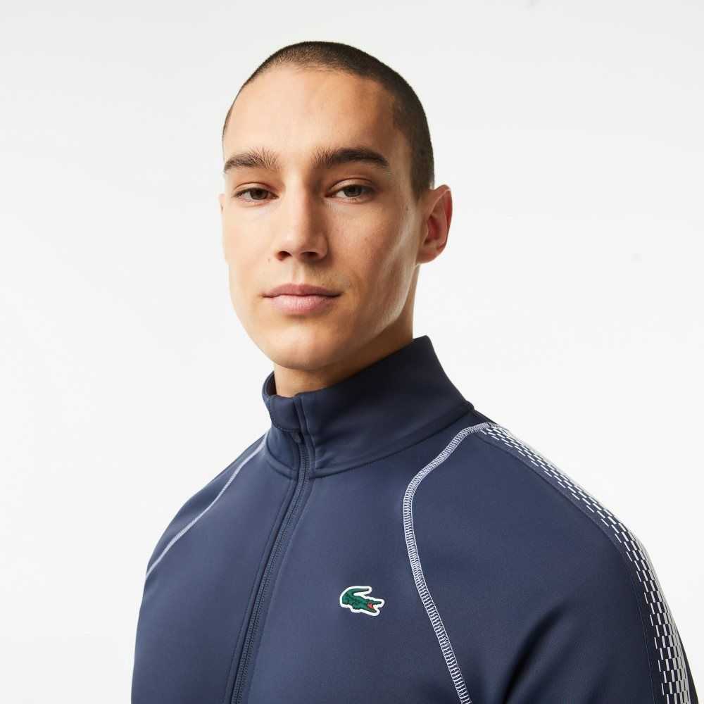 Blue / White Lacoste Tennis x Daniil Medvedev Zipped Sweatshirt | WJPLYO-247