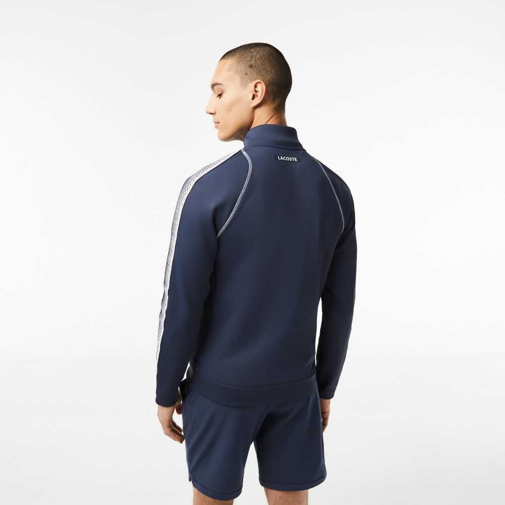 Blue / White Lacoste Tennis x Daniil Medvedev Zipped Sweatshirt | WJPLYO-247