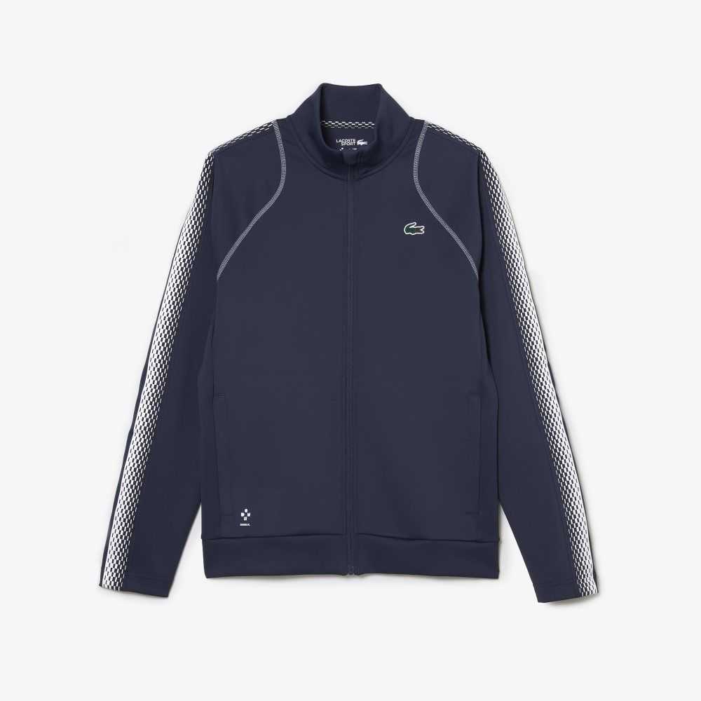 Blue / White Lacoste Tennis x Daniil Medvedev Zipped Sweatshirt | WJPLYO-247