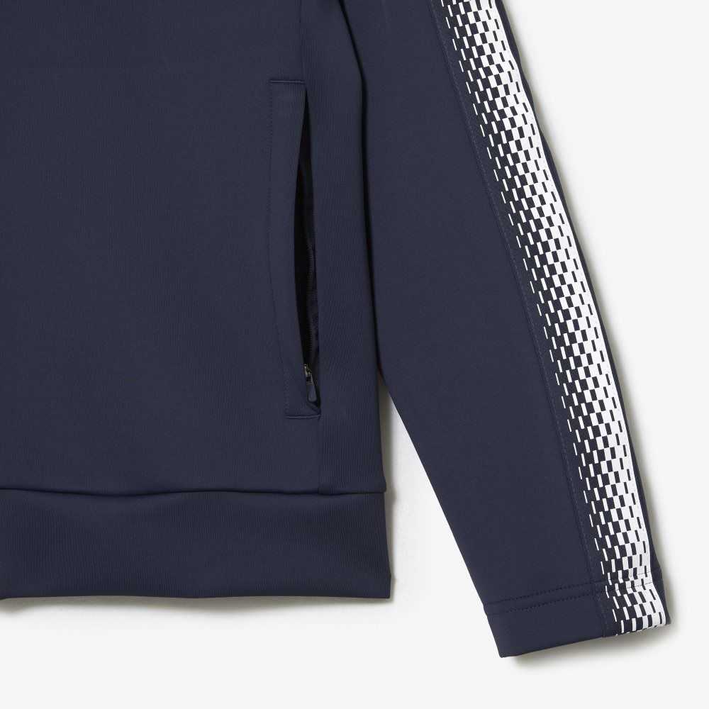 Blue / White Lacoste Tennis x Daniil Medvedev Zipped Sweatshirt | WJPLYO-247