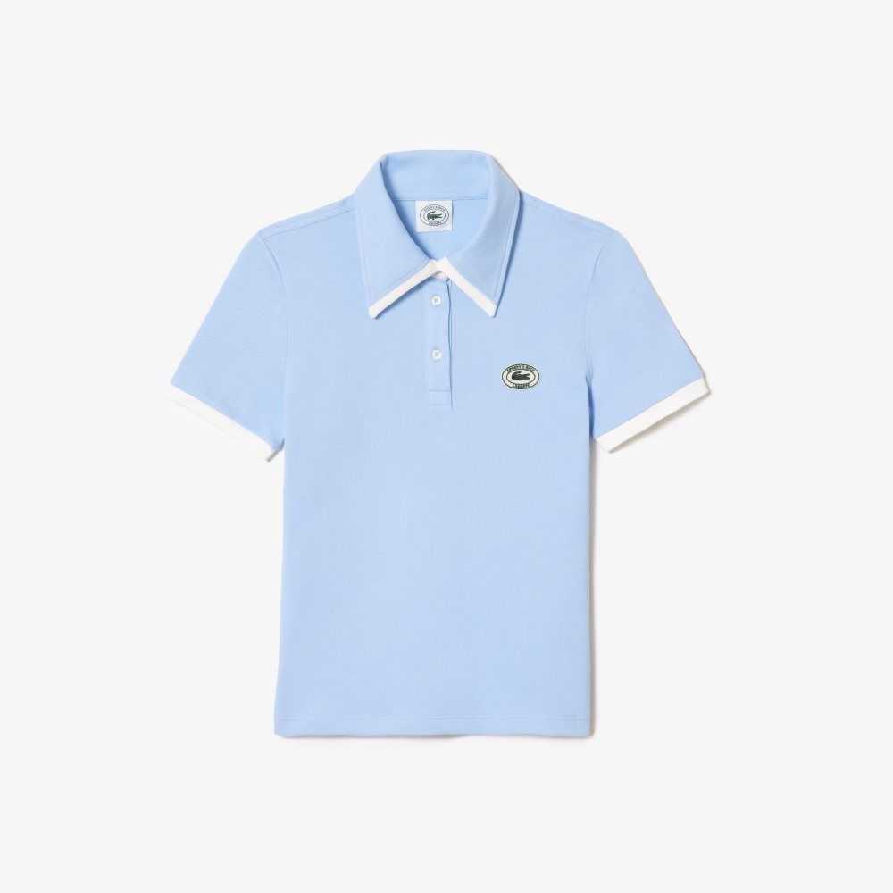 Blue / White Lacoste x Sporty & Rich Contrast Collar Polo | SLDVGB-902