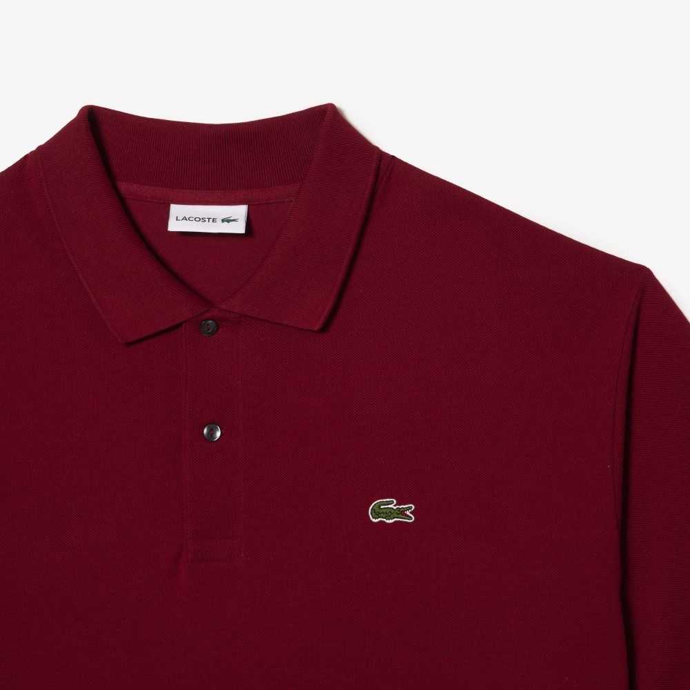 Bordeaux Lacoste Big Fit Cotton Petit Pique Polo | EVSROP-326