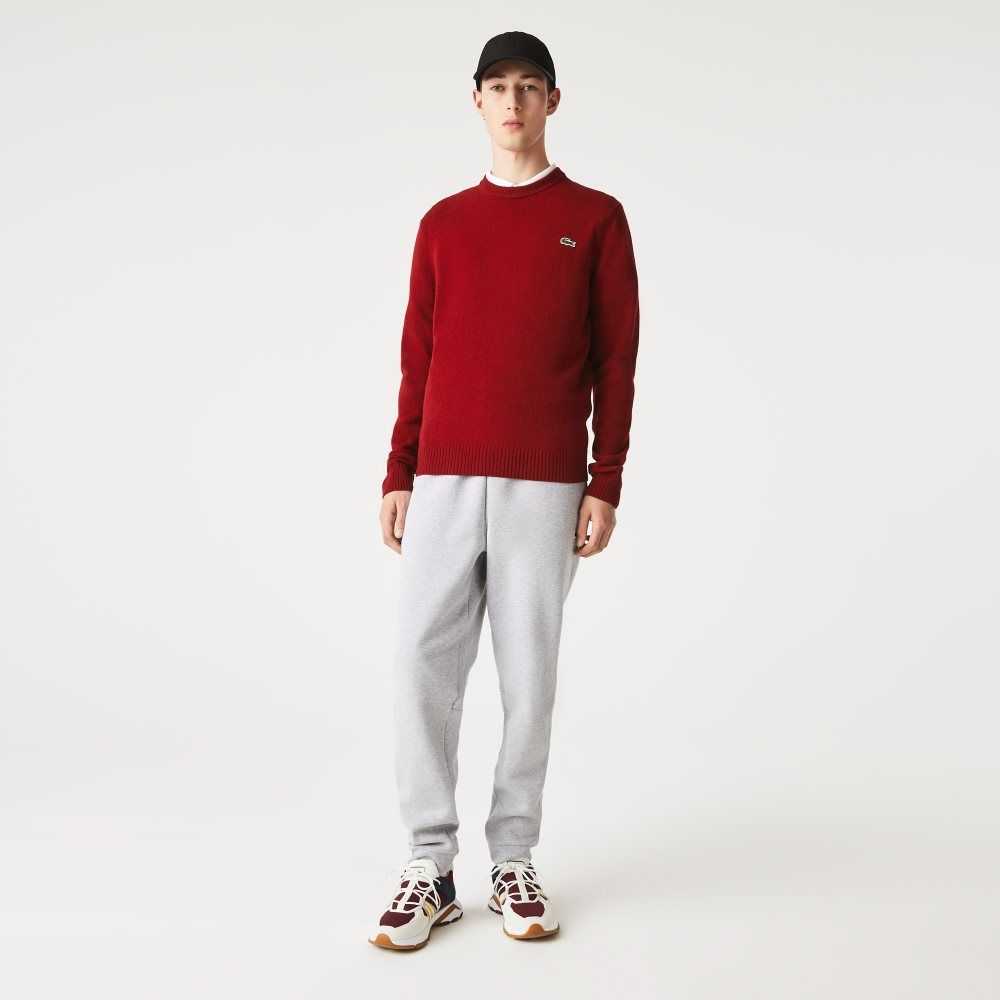 Bordeaux Lacoste Crew Neck Wool Sweater | VYFLCQ-583