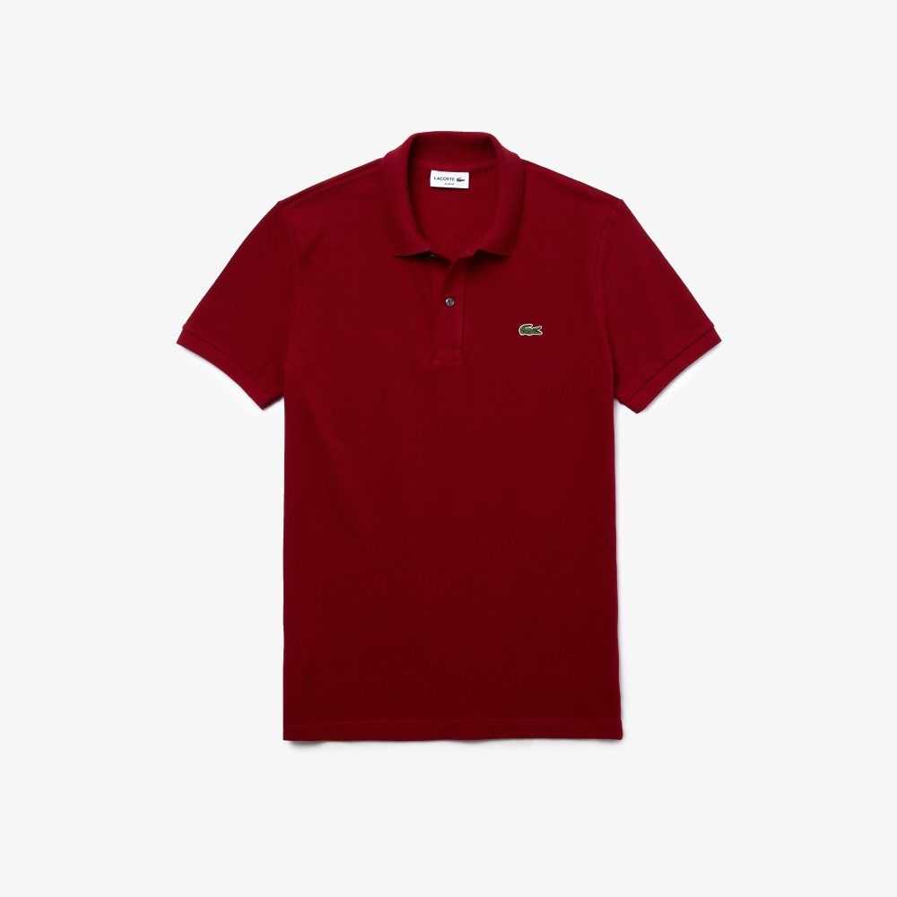 Bordeaux Lacoste Original L.12.12 Slim Fit Petit Pique Cotton Polo | TEOBHF-972