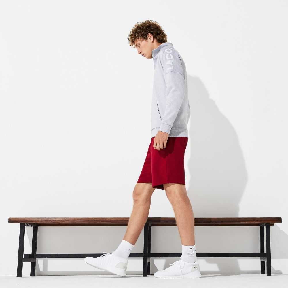 Bordeaux Lacoste SPORT Tennis Fleece Shorts | QJTBNC-715