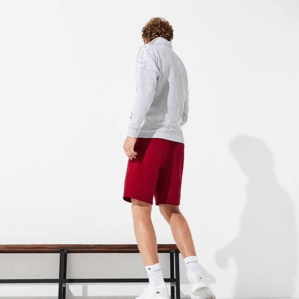 Bordeaux Lacoste SPORT Tennis Fleece Shorts | QJTBNC-715