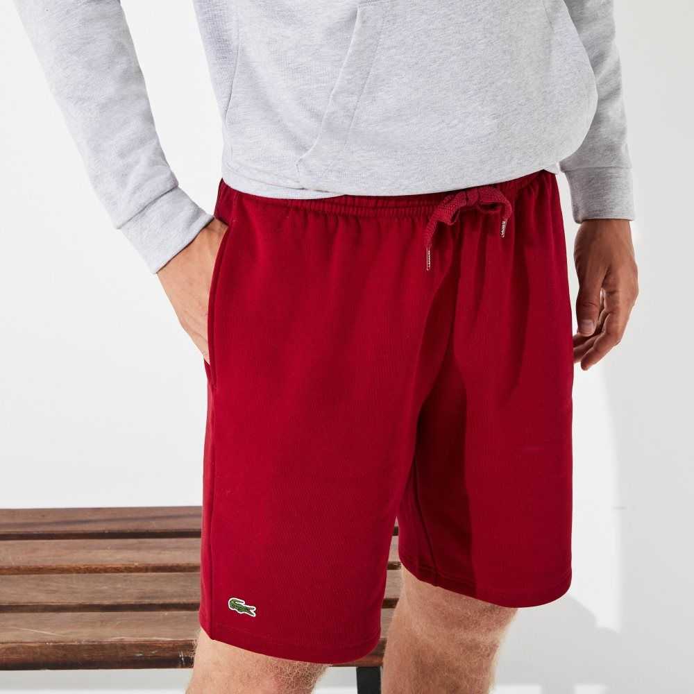 Bordeaux Lacoste SPORT Tennis Fleece Shorts | QJTBNC-715