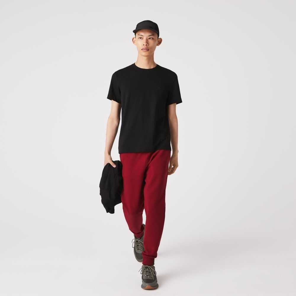 Bordeaux Lacoste Slim Fit Heathered Cotton Blend Tracksuit Pants | HVQKSR-820