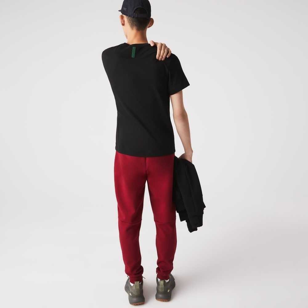 Bordeaux Lacoste Slim Fit Heathered Cotton Blend Tracksuit Pants | HVQKSR-820